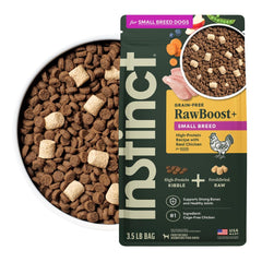 Instinct RawBoost petit chien – croquettes croustillantes pour chiens actifs et de petites races.