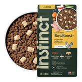 Instinct RawBoost sachet poulet réel: croquant et nutrition naturelle pour chiens actifs.