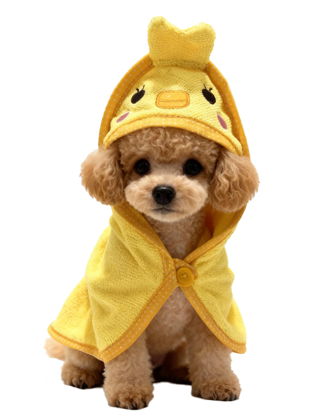 Robe IOICYBF capuche pour chien jaune, séchage rapide après le bain.
