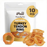 iPaw Tendons de dinde petit anneau : friandise hypoallergénique et naturelle pour chiens.