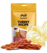 iPaw friandises dinde baton tresse foie de canard, récompense durable pour l'entraînement