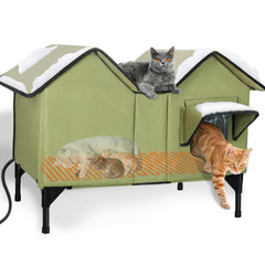 Maison chauffée IPEAIN vue extérieure, idéale pour garder les chats extérieurs au chaud.
