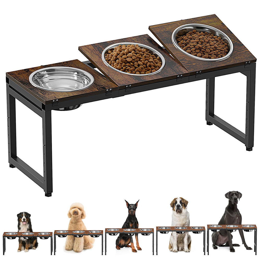 Ipixune support sureleve triple pour grands chiens, repas confortables et ergonomie améliorée