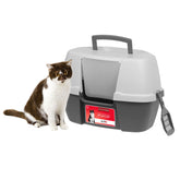 Bac-litière Iris USA en coin, compact et pratique pour petits chats.