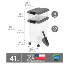 IRIS USA Pelle doseuse 2 tasses incluse pour mesurer les portions facilement.