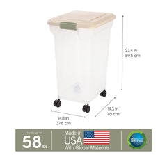 Roues attachables Iris USA pour déplacer le conteneur facilement.