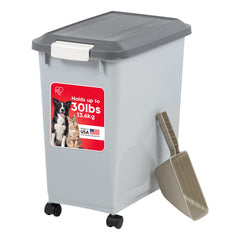 IRIS USA conteneur nourriture chien avec roues pour déplacement facile.
