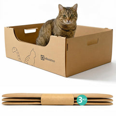 IRRESTRICO 3-Pack Jumbo Litière Jetable – espace généreux pour plusieurs chats