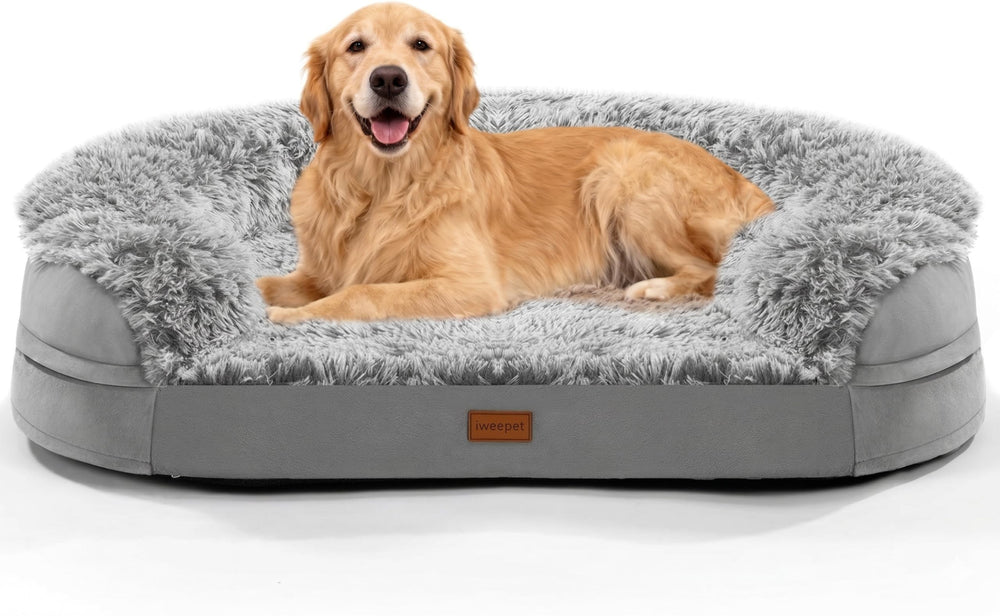 iweepet Fluffy: vue du lit orthopédique avec mousse 28D offrant un soutien confortable.