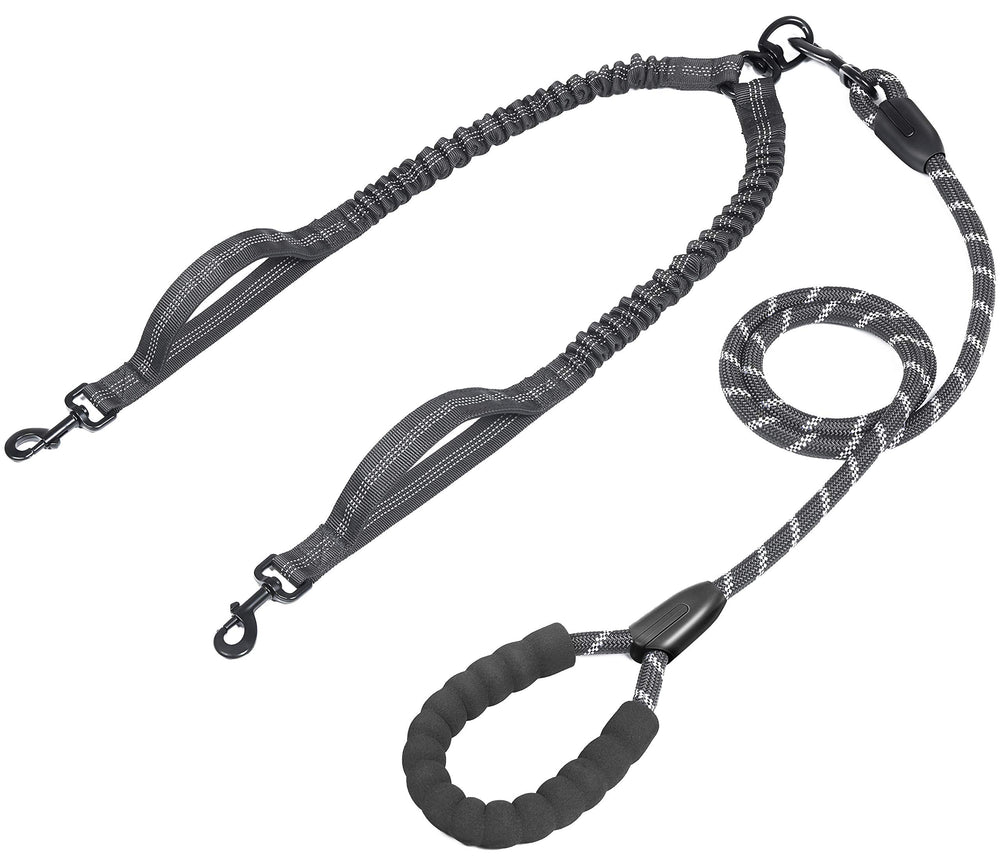 iYoPets laisse double-chien avec rotation 360°, sans enchevêtrement.