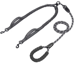 iYoPets laisse double-chien avec rotation 360°, sans enchevêtrement.