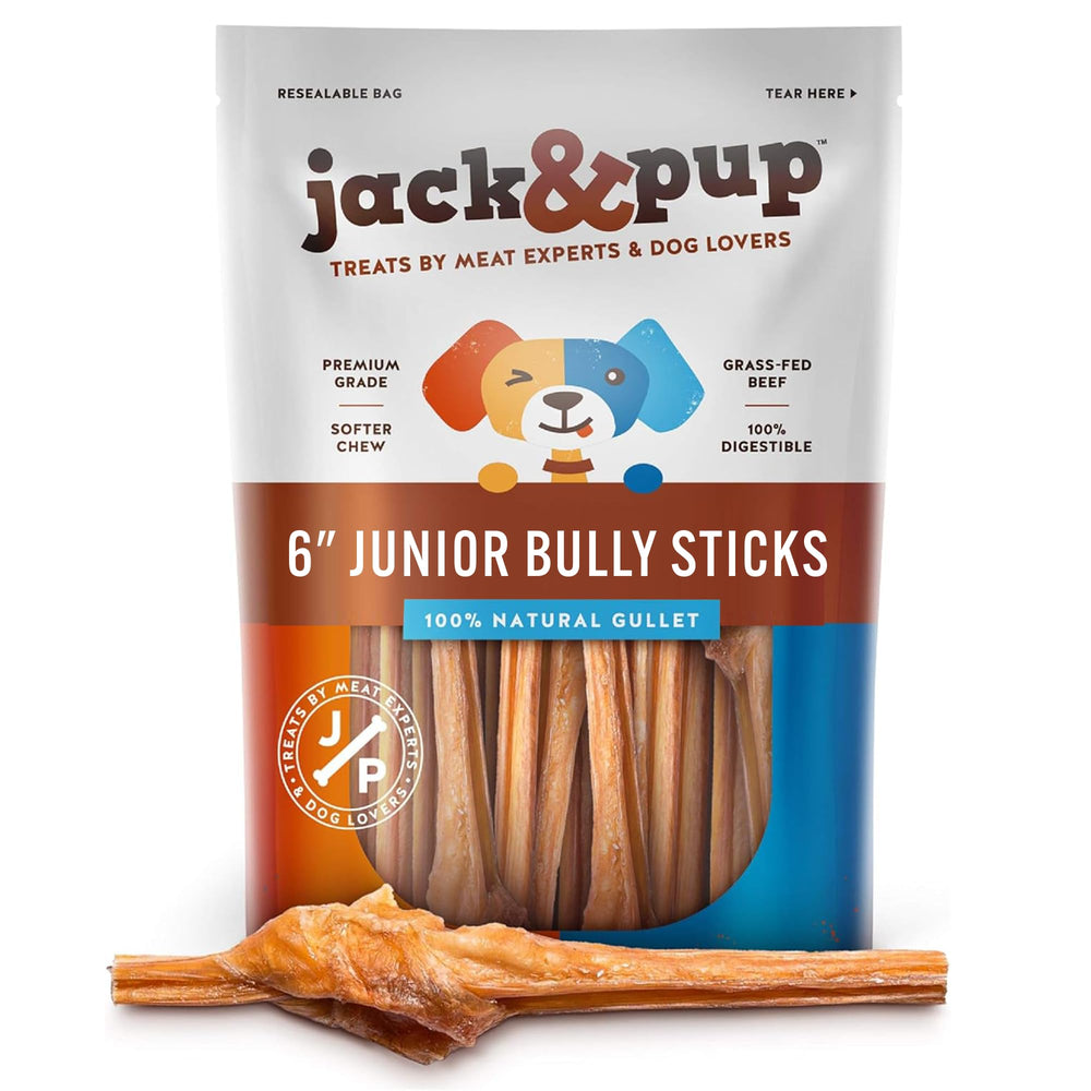 Jack&Pup bâtonnet bully petit chien 6 pouces, mâchage en douceur.