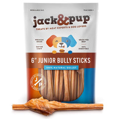 Jack&Pup bâtonnet bully petit chien 6 pouces, mâchage en douceur.