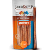 Jack&Pup Bâtonnets Bully 12 pouces, pack prêt à l’emploi pour chiens moyens et grands.