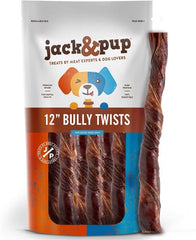 Emballage Jack&Pup Bully Twists, pratique et attrayant pour l’achat.