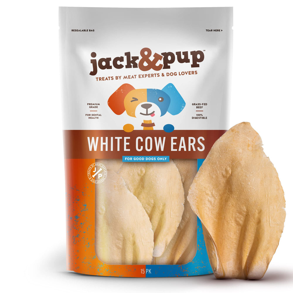 Jack&Pup oreilles de vache blanches, source naturelle de protéines pour chiens