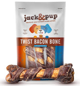 Jack&Pup pack d'os de porc 10 pouces prêt à mâcher pour chiens.