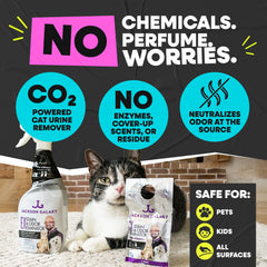 Solution CO2 anti odeur et taches pour les surfaces domestiques.