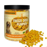 JADINGSFARM cubes de citrouille lyophilisée pour chiens, texture croustillante et snack pratique.