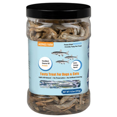 JADINGSFARM Minnows dans une boîte ouverte, friandise naturelle pour chiens et chats.