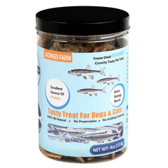 JADINGSFARM Minnows: boîte ouverte montrant une friandise naturelle prête à être donnée
