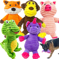 Jalousie dinosaure siffleur peluche, jouet durable pour chiens actifs.