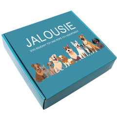 Jalousie: peluche sifflet double pour chien, choix varié pour sessions de jeu.
