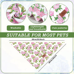 Bandana chien JarThenaAMCS motif fleurs et carreaux rose bleu, style polyvalent.