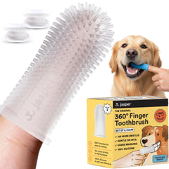Kit Jasper brosse dentaire chien-chat 360° pour un nettoyage complet.