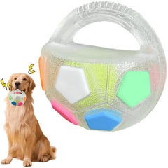 Balle-football durable Jatmira pour chiens, idéale pour sessions de jeu et mordillage.