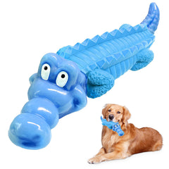 Jeefome - jouet crocodile bleu au goût lait, idéal pour occuper les chiens actifs.