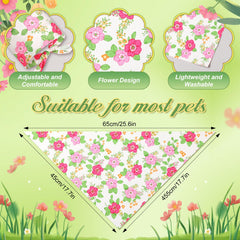 Détails imprimés floraux des foulards Jeere pour chien.