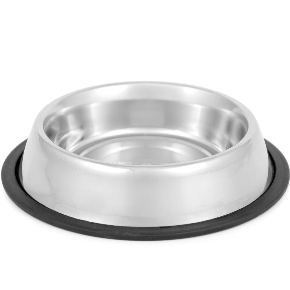 Bol Jeffers en inox avec base antidérapante noire, stabilité pendant le repas