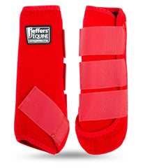 Jeffers bottes protectrices pour cheval rouge, protection efficace lors de l'entraînement.