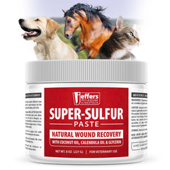 Pâte Jeffers Super Sulfur pour l'application sur les pattes, apaise les irritations.