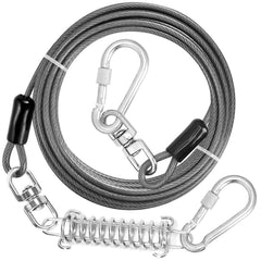 Câble jenico avec attache-chien rotation 360° pour éviter les enchevêtrements lors des jeux extérieurs