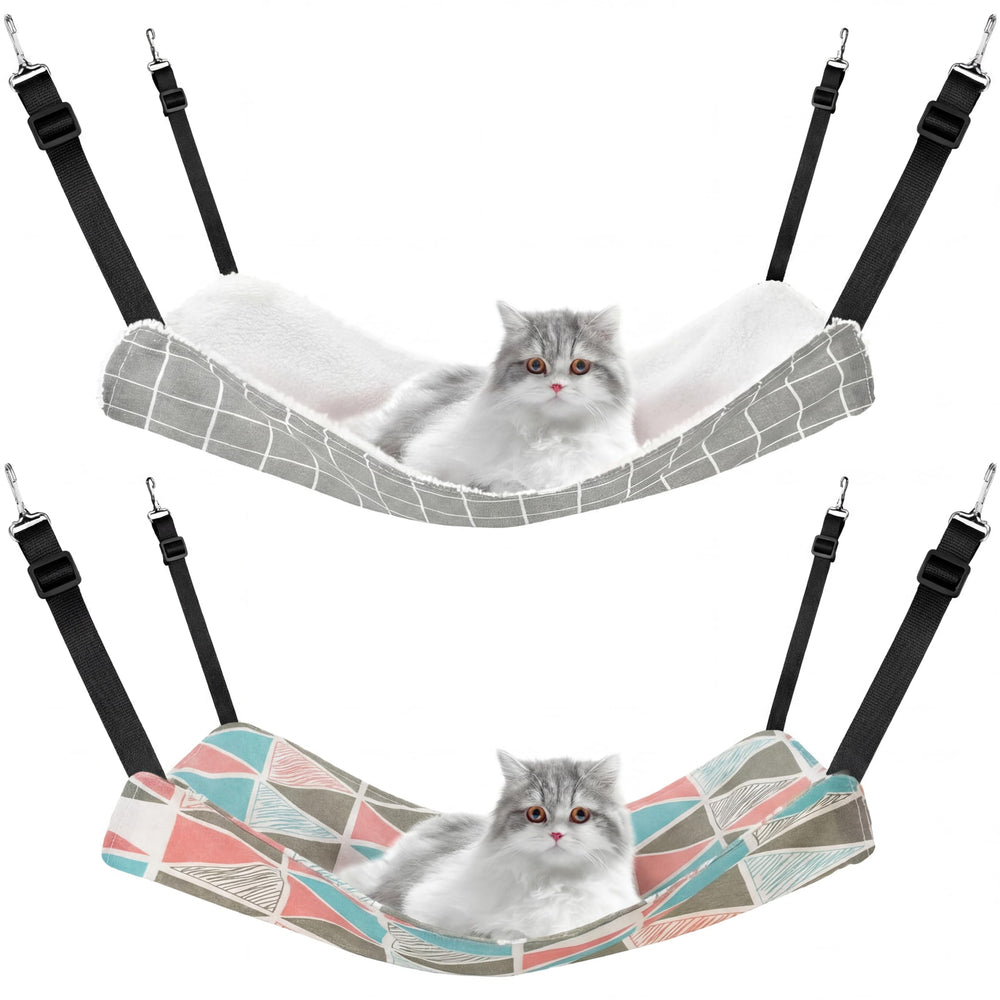 Jetec hamac-chat pour cage, motif géométrique, vue avant, repos en cage confortable.