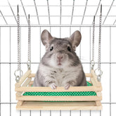 Hamac en bois Jevnd pour chinchilla fixé dans la cage, repos sûr.
