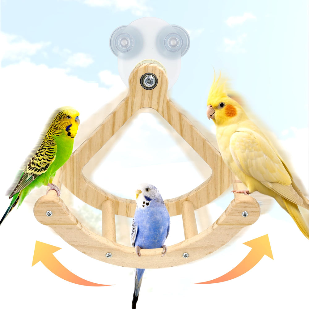 Jevnd perchoir balancier pour oiseau sur fenêtre, stimule exercice.