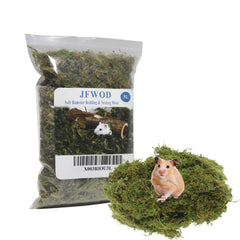 JFWOD mousse-forêt litière hamster, absorbante et naturelle pour petit animal.