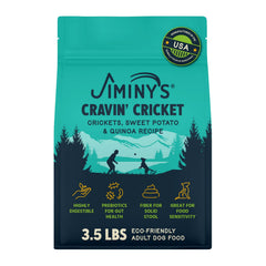 Jiminy's Cravin' Cricket – sac nourriture sèche chien grillon 3,5 lb, pratique.