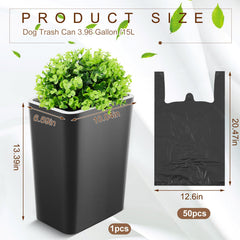 Poubelle Jingmore au style plante et herbe artificielle, décorative et discrète.
