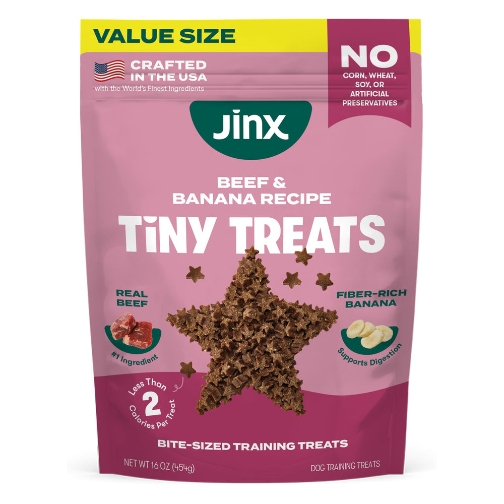 Friandises Jinx au bœuf pour l’entraînement: bouchées faciles à prendre comme récompense portable.