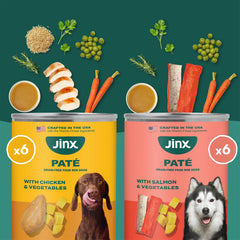 Texture pâté poulet Jinx Premium, option savoureuse pour tous les chiens.