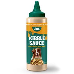 Jinx Sauce – bouteille bouillon de poulet pour chien, stimule l'appétit avec ingrédients naturels.