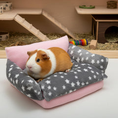 Ensemble canapé et coussin offre deux configurations de repos.