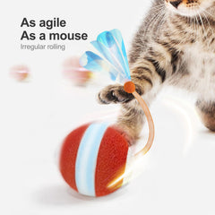 Queue en mesh élastique Jkanti orange, proie simulée pour l'agilité du chat.