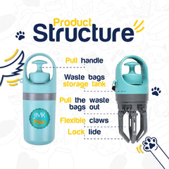 JMK PAW Pooper Scooper, poignées ergonomiques pour une prise en main confortable.