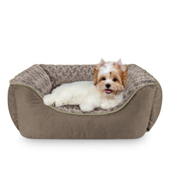 JOEJOY canape rectangulaire pour chien grand brun foncé offrant soutien et confort.