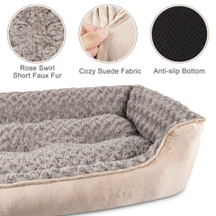 JOEJOY lit-chien rectangle grand dimensions précises pour ajuste idéal.